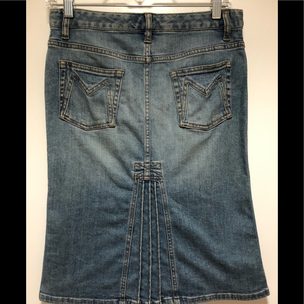 Marc Jacobs Jean Pleat detail back, 5-pocket skirt